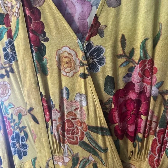 Anthropologie Floral Maxi Dress - Yellow and Red - Picture 2 of 3